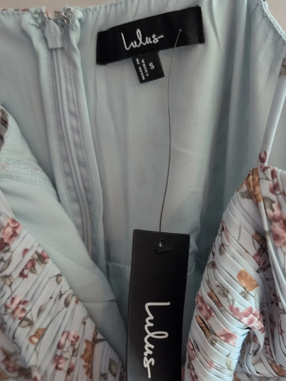 Lulu's Cascading Crush Pale Blue Floral Printed Tiered Bustier Midi Dress - Picture 4 of 13